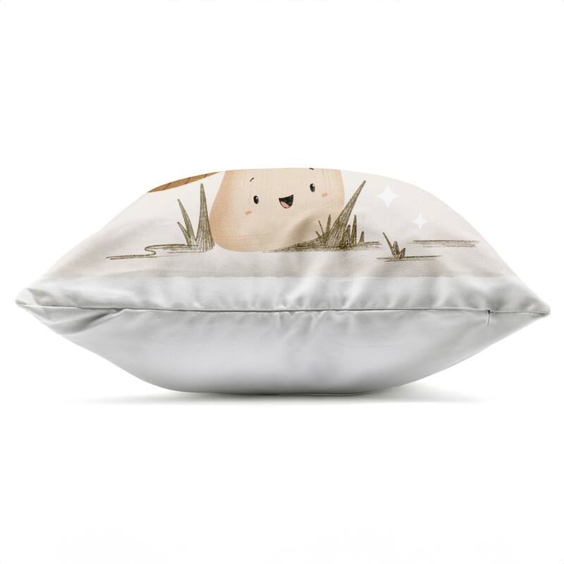 Stupell Happy Mushroom & Butterfly Printed Outdoor Throw Pillow Design by Sarah Hickman