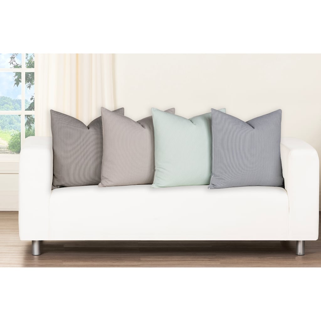 Magnolia Oxford Stripe Washed Cotton Accent Pillow