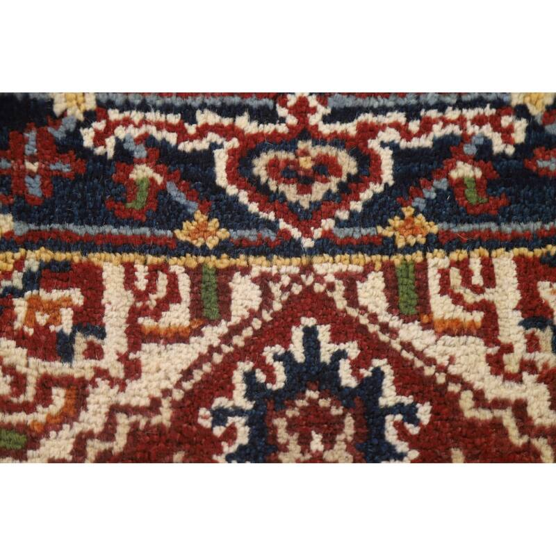 Hand Knotted Oriental 100% Wool Carpet Traditional Medallion Red Heriz (serapi) Area Rug - 3' 0'' X 2' 0''