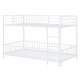 preview thumbnail 65 of 70, Metal Bunk Bed with Slide and Door, Twin Over Twin/Full Over Full Low Bunk Bedframe with Fence Guardrails and Ladder for 2 Kids