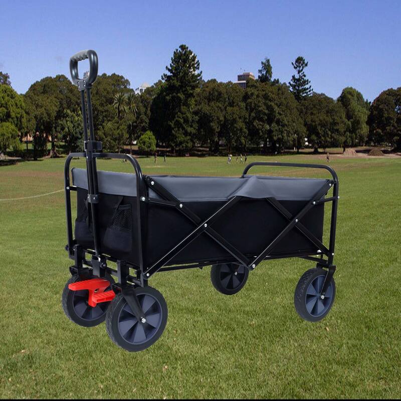 150L Wagon Cart Foldable with Wheels - Black