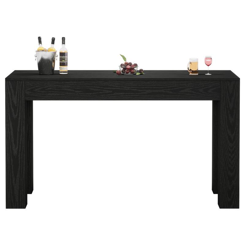 63" Wooden Counter Height Bar Table, Rectangular High Top Dining Table for Kitchen, Home Bar, Living Room