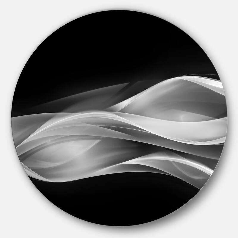 Designart 'Glittering Silver Pattern' Abstract Digital Art Round Wall Art - 11 x 11 - disc of 11 inch