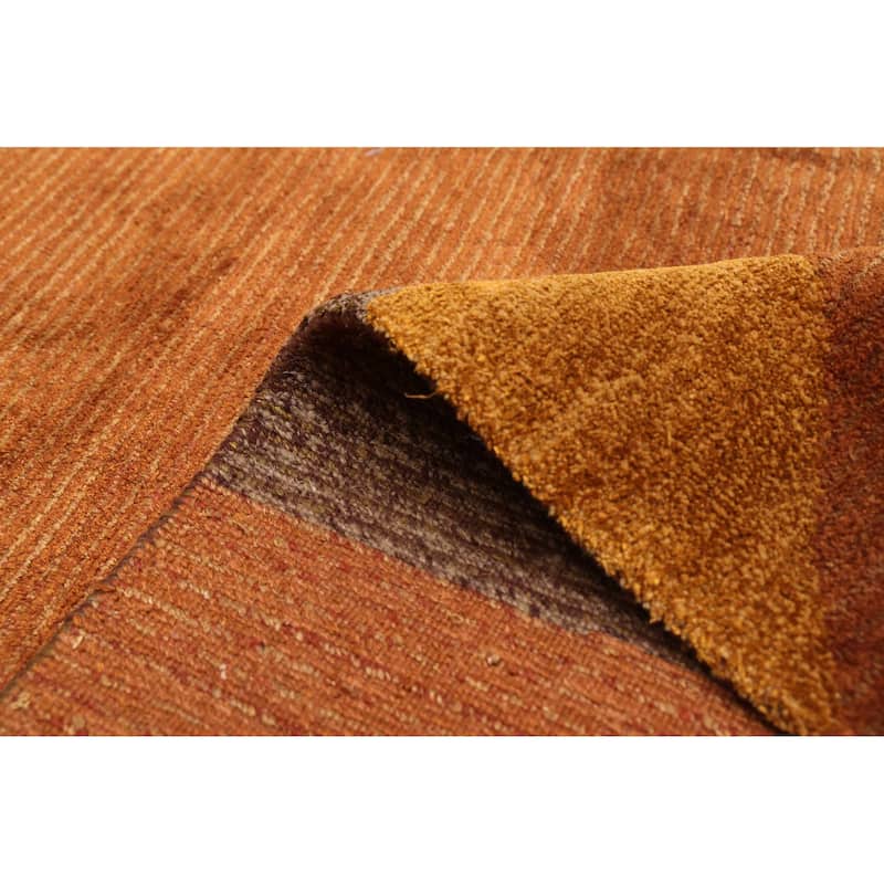 ECARPETGALLERY Hand-knotted Opulence Brown Viscose, Wool Rug - 9'11 x 10'0