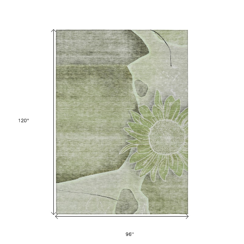 HomeRoots Floral Transitional Rectangle Outdoor Rug