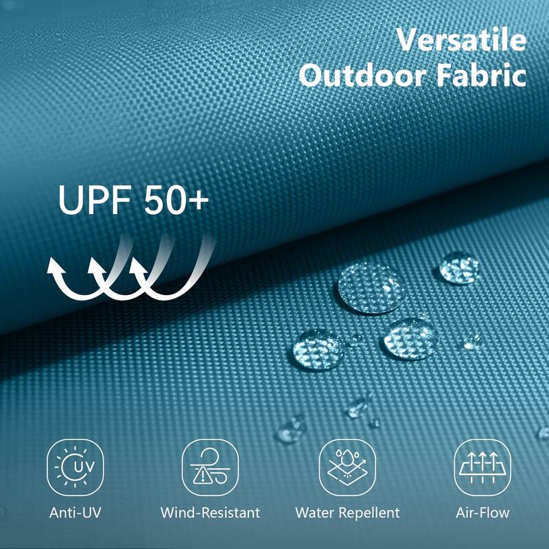 MAISON ARTS 15ft 2-Tier Large Patio Umbrella with Solar Lights, Double-Sided Outdoor Market Umbrellas with Base Included