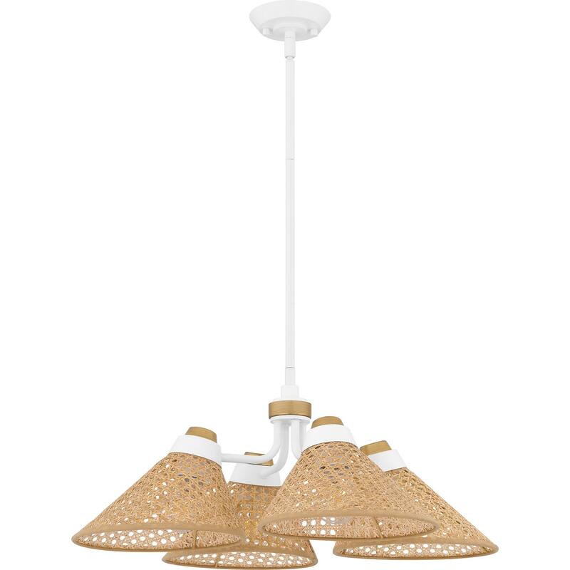 Quoizel Pendant Four Light Chandelier - Matte White