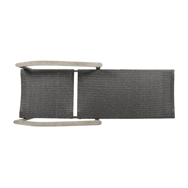 Outdoor Solid Wood Frame Wicker Seat Recliner with Armrests