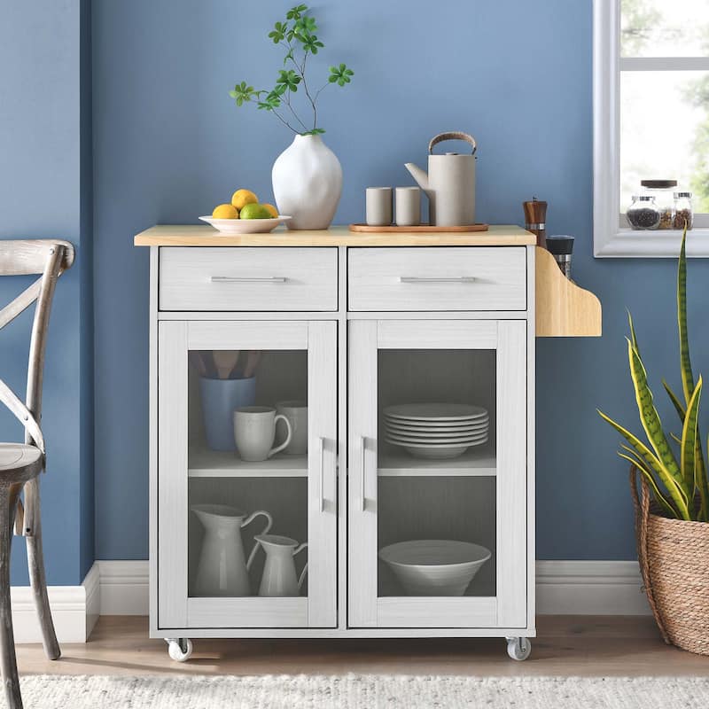 Cuisine Kitchen Cart - White Natural