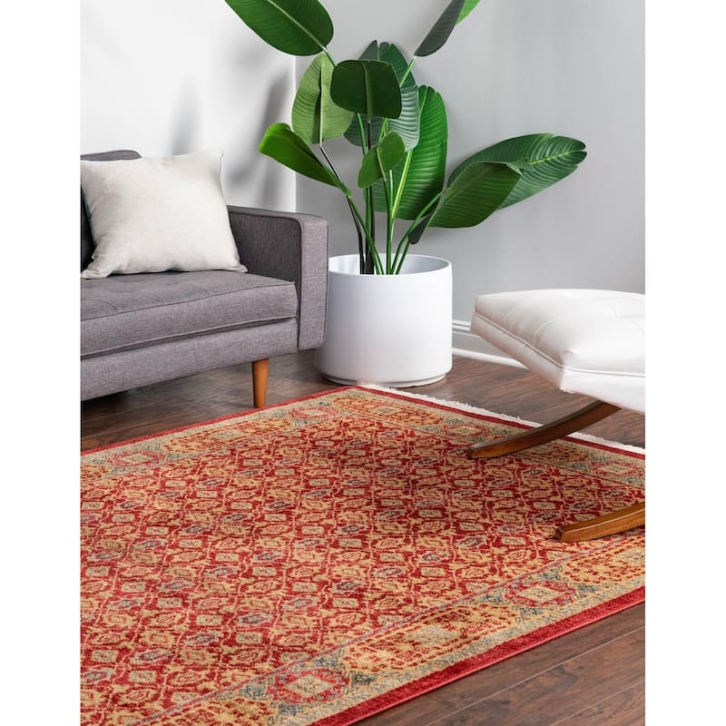 Traditional Cassia Collection Area Rug - Red - 2'x3'