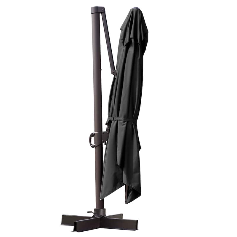 VredHom 10X13 FT Patio Outdoor Cantilever-Offset Umbrella with Base Stand