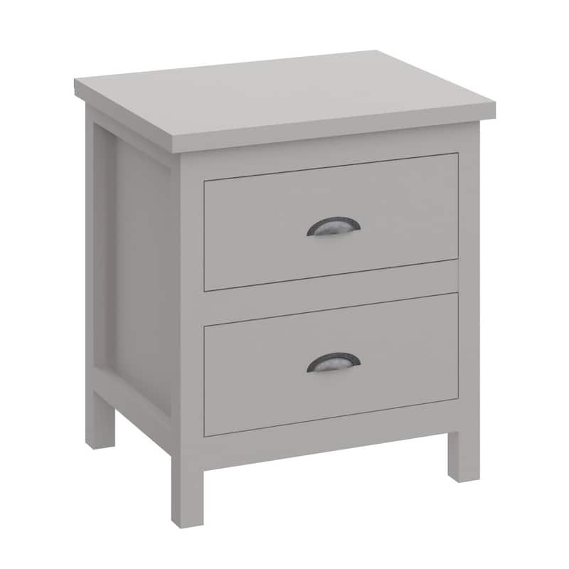Yes4wood Nightstand with Drawers, Solid Wood