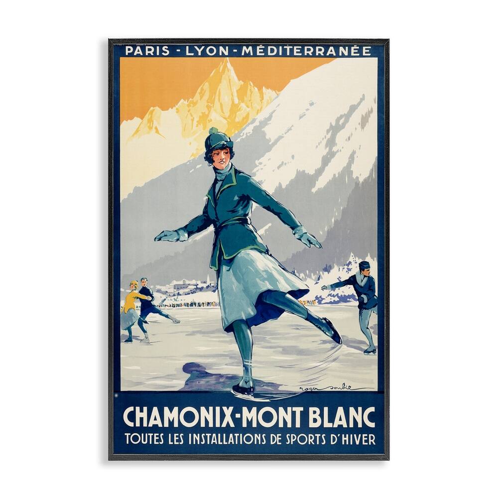 Stupell Vintage Ice Skating Advertisement Framed Giclee Art Design By Marcus Jules