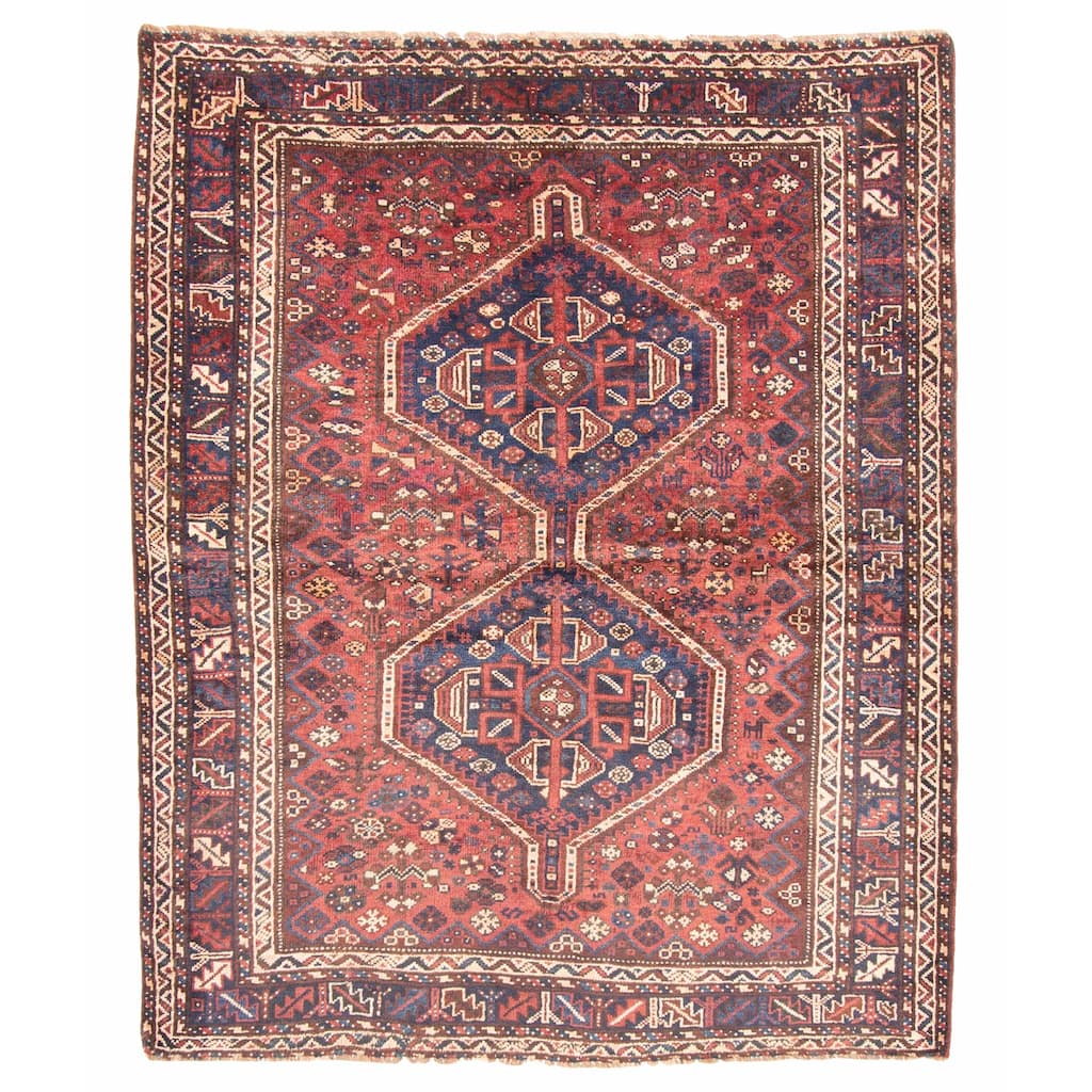 ECARPETGALLERY Hand-knotted Melis Vintage Red Wool Rug - 4'9 x 6'0