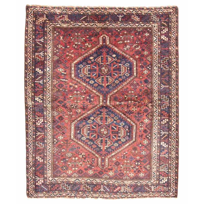 ECARPETGALLERY Hand-knotted Melis Vintage Red Wool Rug - 4'9 x 6'0