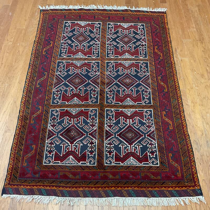 HERAT ORIENTAL Handmade Soumak Wool Rug - 4'2" x 6'4"