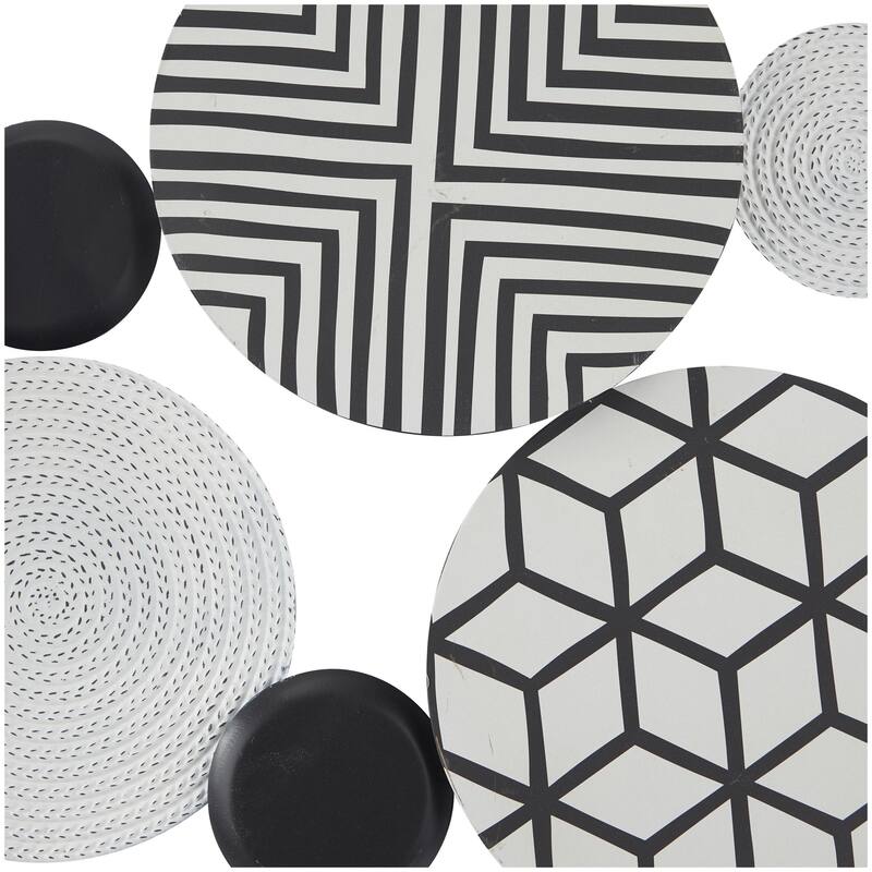 Metal Plate Home Wall Decor with Intricate Patterns - Black or Blue - CosmoLiving by Cosmopolitan