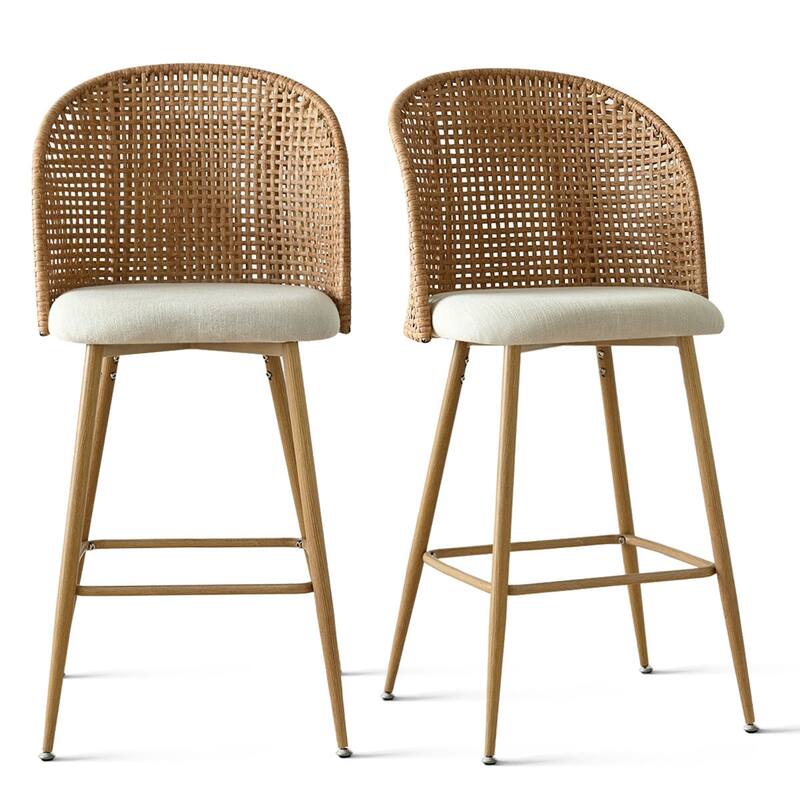 29" Upholstered Arm Height Bar Stools (Set of 2)