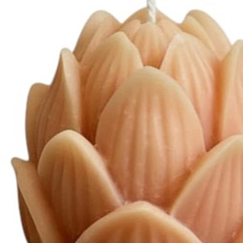 2" Orange Sandalwood Scented Dimensional Flower Candle