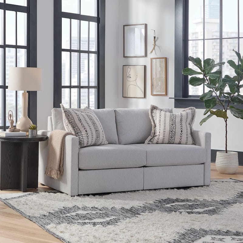 Flex 68" Square Arm Modular Loveseat by Flexsteel - 70" x 35" x 37" - Taupe