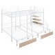 preview thumbnail 8 of 28, Modern Full over Twin-Twin Triple Bunk Bed with Storage Drawers and Staircase for Dorm, Bedroom, Convertible into 3 Beds