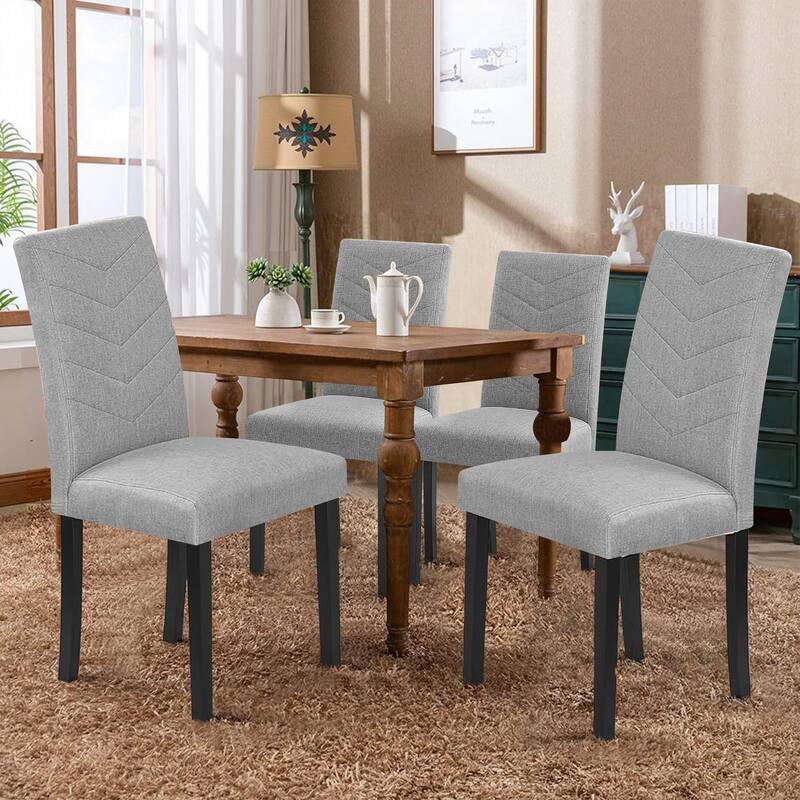 VECELO Upholstered Dining Chairs Set of 2/4/6 Parson Classic Upholstered Dining Chair Modern Parson Chairs - Set of 4 - Grey