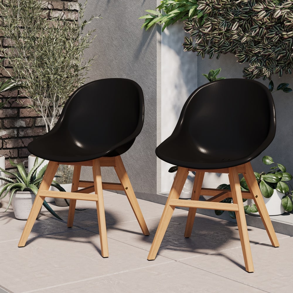 Amazonia Outdoor Hawaii 4 Piece Wood Patio Dining Chairs