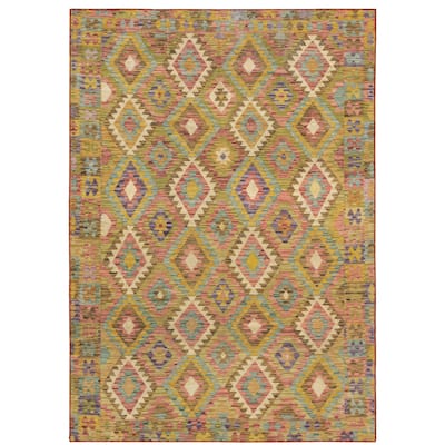 Vista Home Marissa Washable Tribal Inspired Gold/ Multi Indoor Area Rug Mat