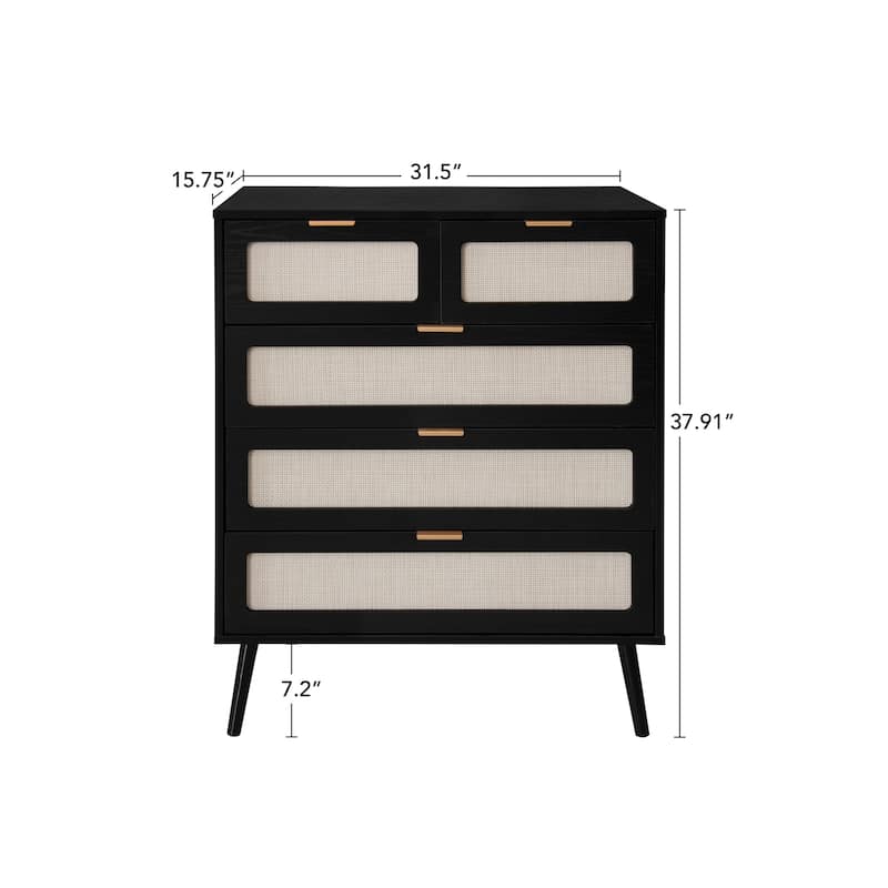 5 Drawer Cabinet, Accent Storage Cabinet, Suitable for Dining Room