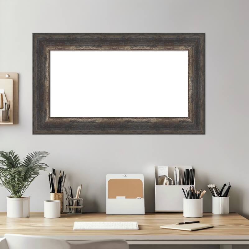 Amanti Art Bark Rustic Char Framed Dry Erase Magnetic Board