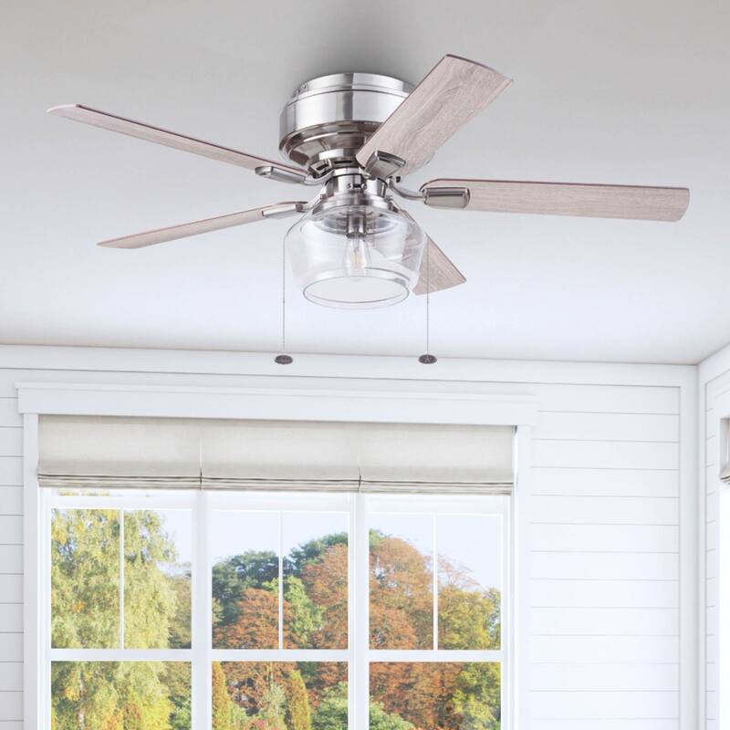 52" MaCenna Indoor Traditional Farmhouse Ceiling Fan with Pull Chains, Dry-Rated