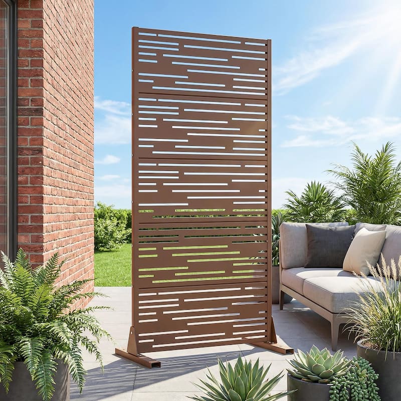 Shine Metal Privacy Screen Panel Free Standing