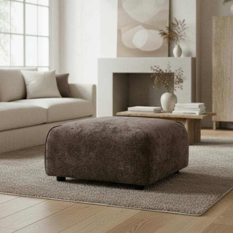 Christopher Knight Home - Marcella Modern 2-Piece Set Plush Upholstered Curved Padded Back Accent Chair and Footrest Ottoman