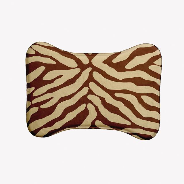 Animal Stripe Pet Feeding Mat for Dogs and Cats - Brown - 19" x 14"-Bone