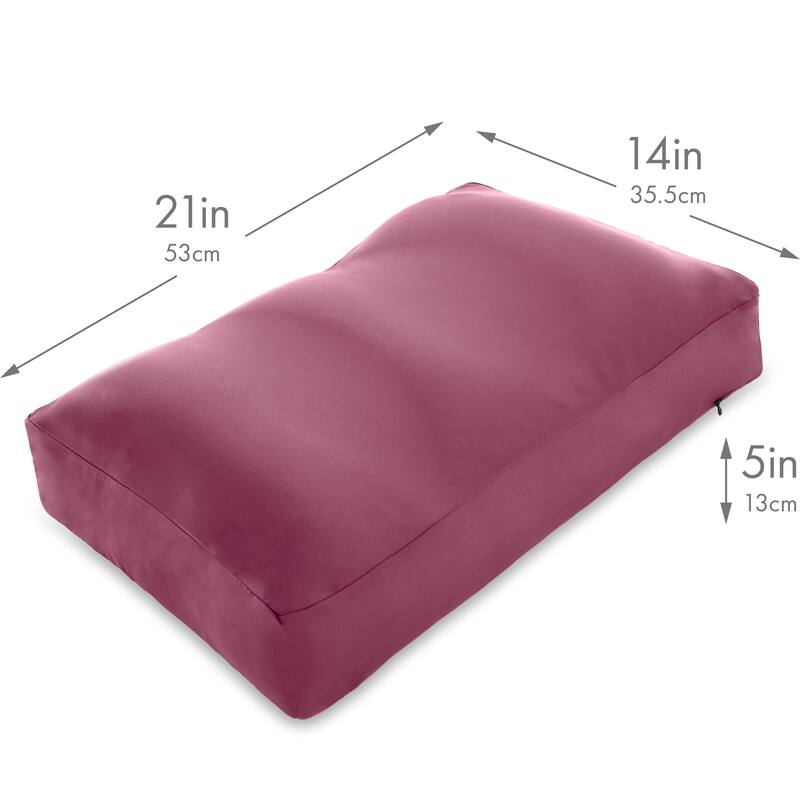 Premium Microbead Pillow, Anti-Aging, Silk like Cover, Burgundy Merlot