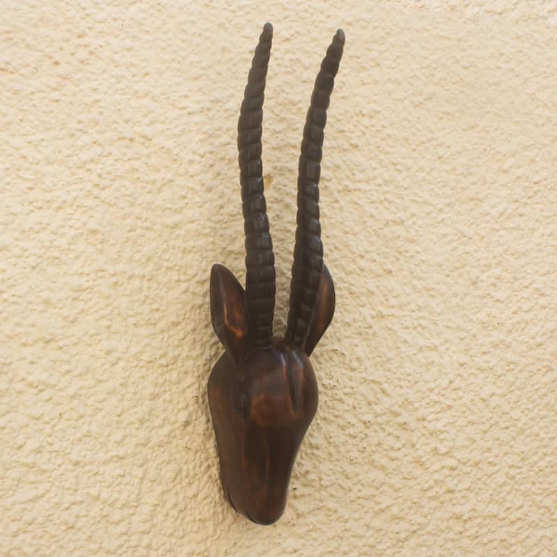 Novica Handmade Antelope Head Ii African Wood Mask