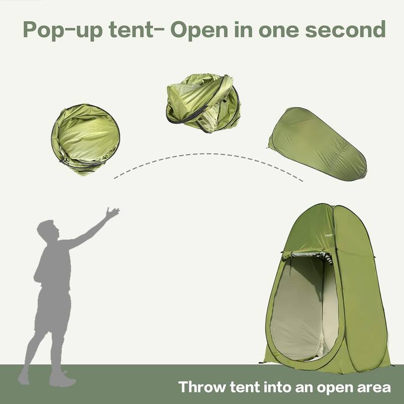 Camping Shower Tent 7FT Instant Pop Up Privacy Tents, Portable Toilet Tent Outdoor Dressing Room