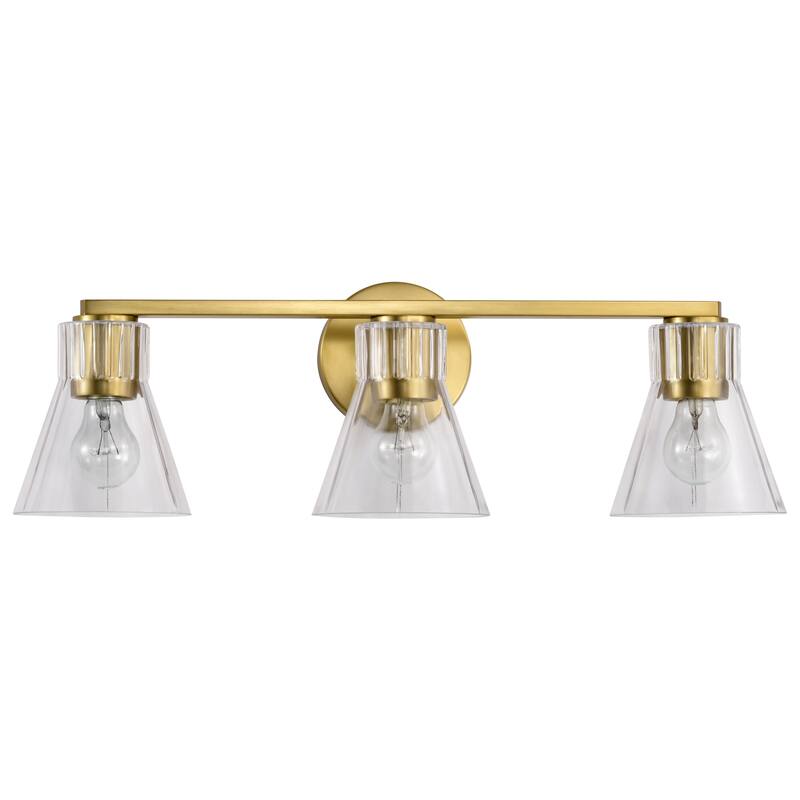 Gianna 3 Light Vanity Vintage Brass Finish Clear Glass - Vintage Brass