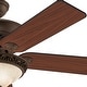 preview thumbnail 12 of 19, Hunter Italian Countryside 52-inch Ceiling Fan with Cocoa Finish and Five Aged Barnwood/ Cherried Walnut Blades