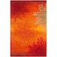 SAFAVIEH Handmade Soho Miyase Modern Burst New Zealand Wool Rug - 2'6" x 4' - Rust/Multi