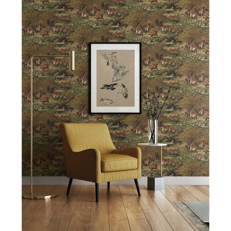 Harry & Grace Taunton Hunt Scene Premium Matte Non-Woven Peel and Stick Wallpaper