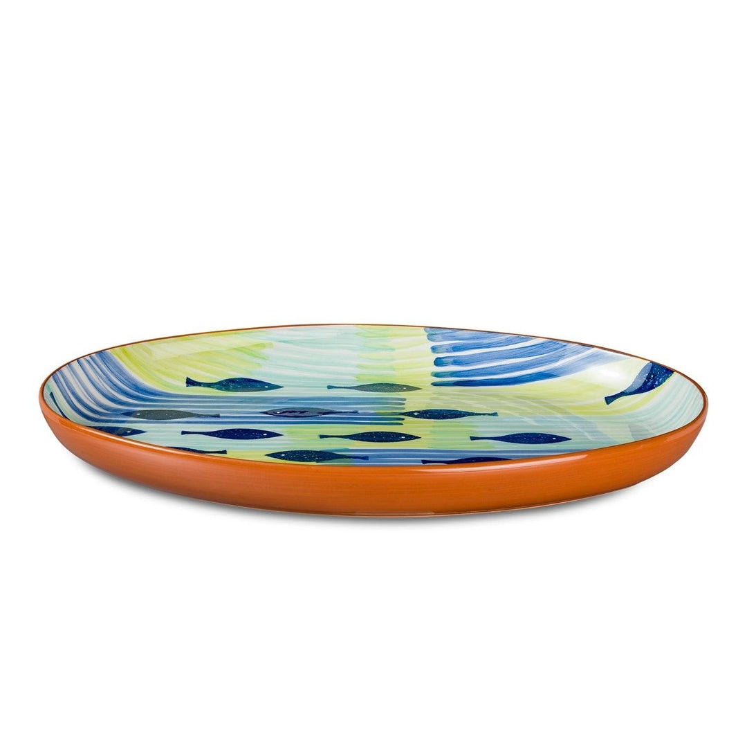 Euro Ceramica Pescador 19'' Oversized Oval Serving Platter