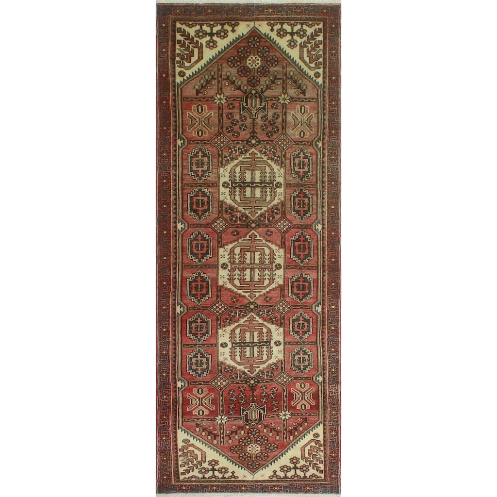 Fine Vintage Distressed Erhan Pink/Ivory Runner - 3'8" x 9'9"