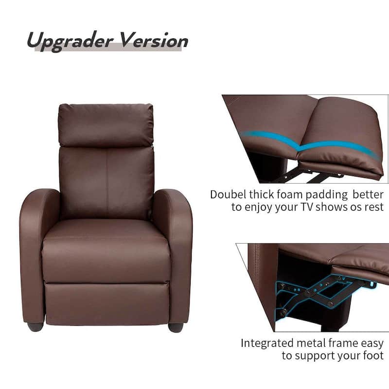 Homall Massage Recliner PU Faux Leather Home Theater Recliner with Padded Seat