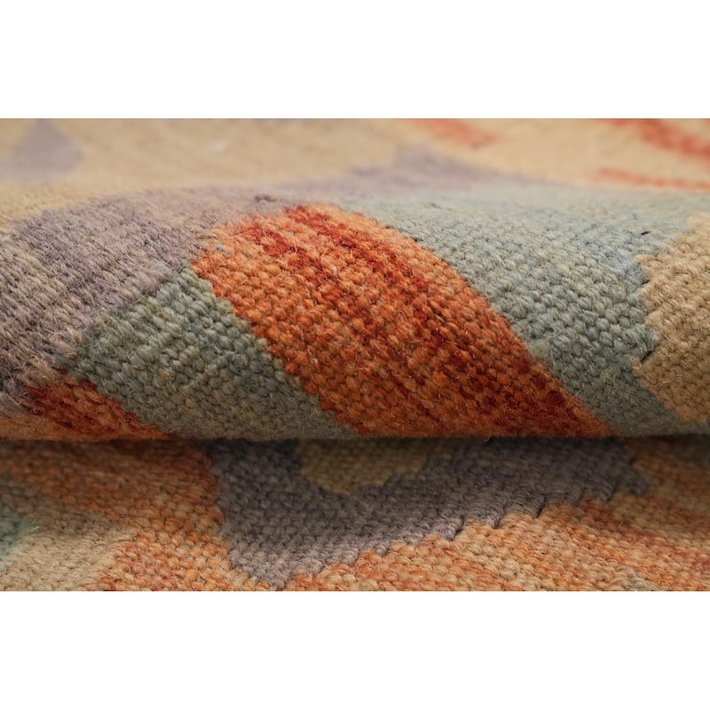 Hand Woven Oriental 100% Wool Carpet Southwestern Tribal Multi-Colored Kilim Area Rug - 6' 9'' X 4' 9''