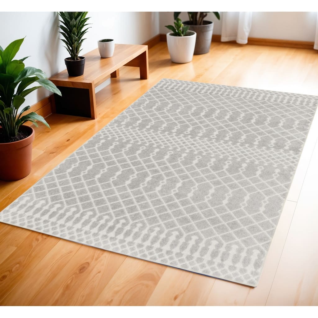 Power Loomed Abstract Modern Area Rug