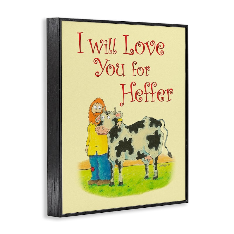 Stupell Love You For Heffer Framed Giclee Art Design By Roger Straub