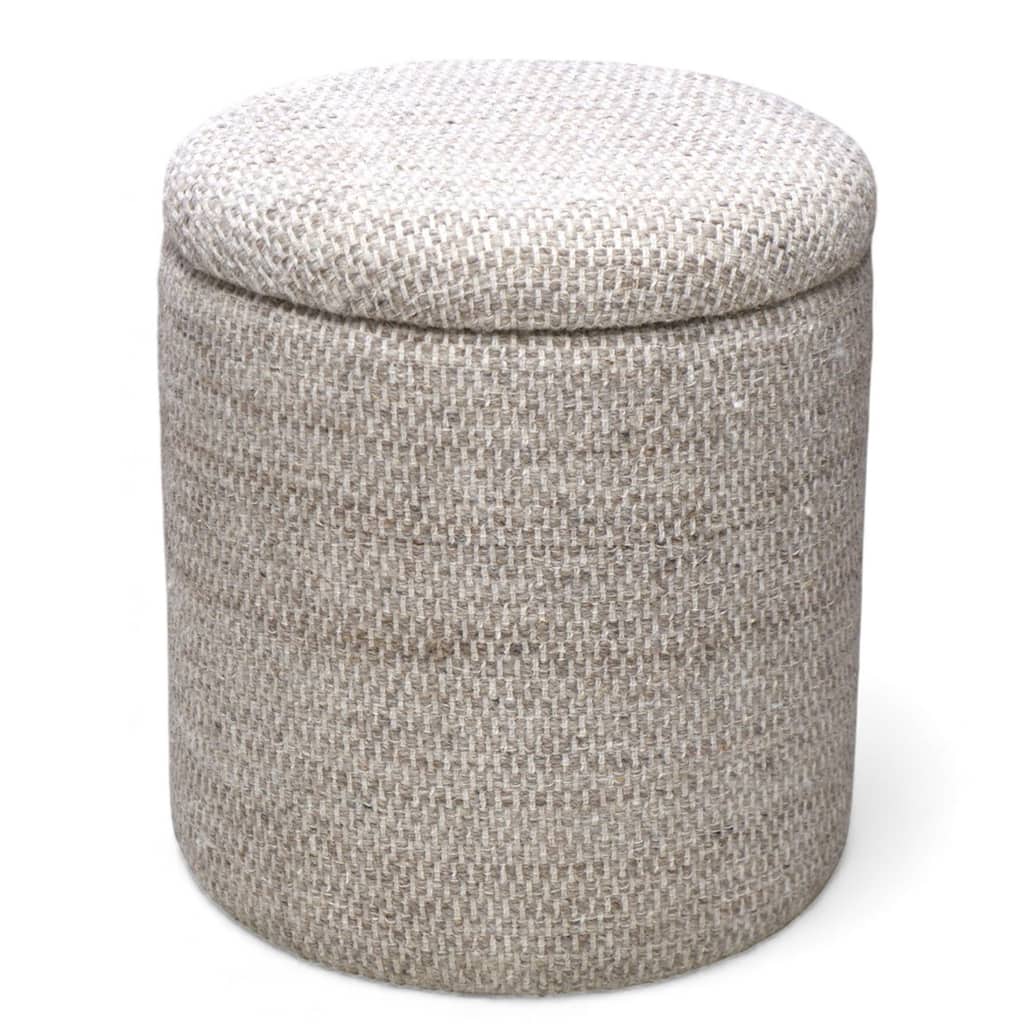 Modern Fabric Round Storage Ottoman