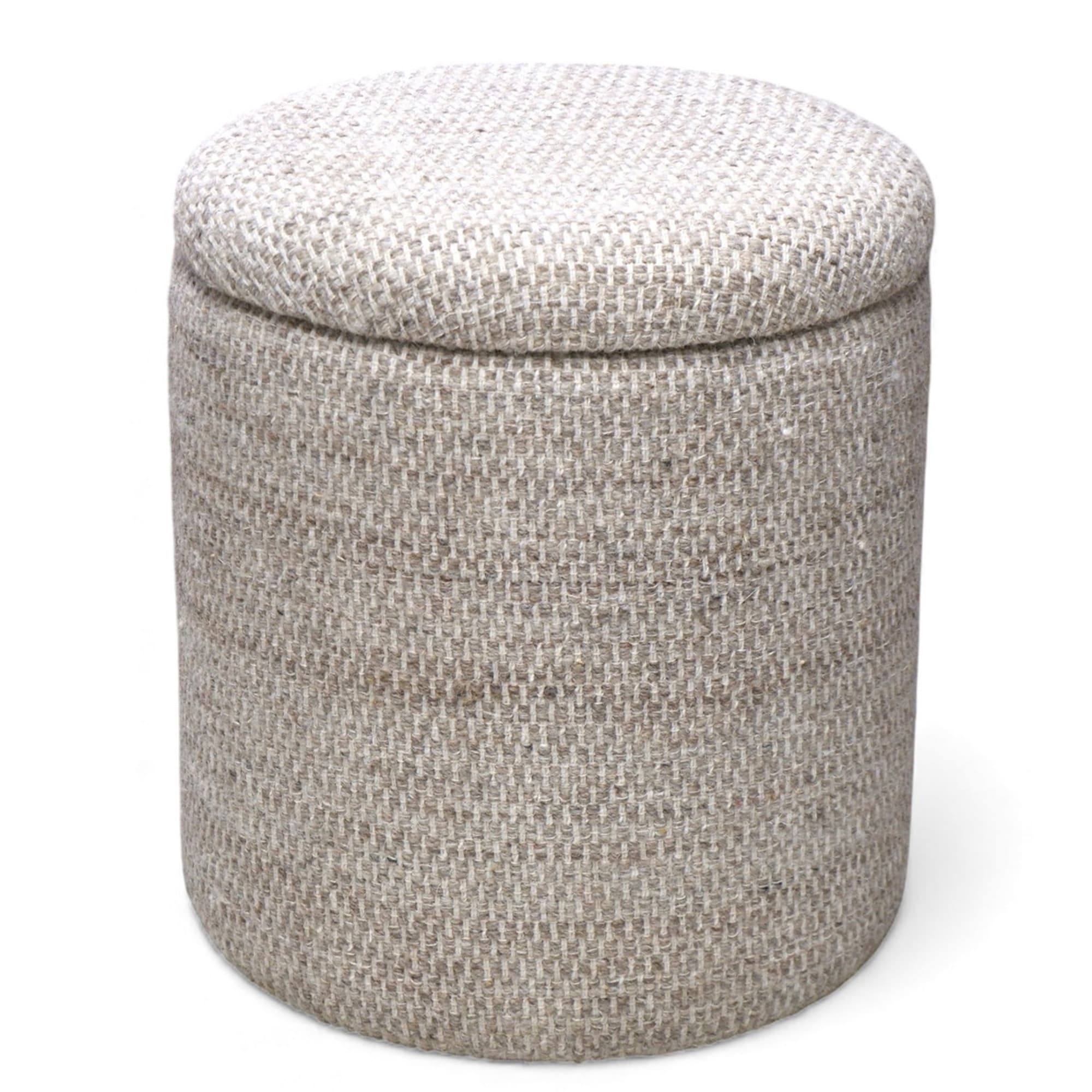 Modern Fabric Round Storage Ottoman