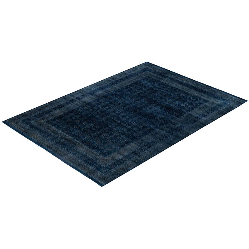 Overdyed One-of-a-Kind Hand-Knotted Area Rug - Black - 10' 0" x 14' 2"